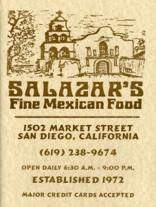 Salazar's Fine Mexican Food menu