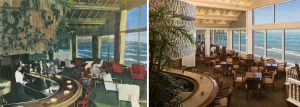The Marine Room Lounge, in 1949 and in 2015.