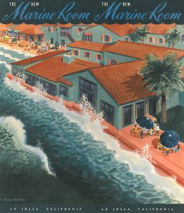 Brochure cover art for the "New Marine Room," 1949