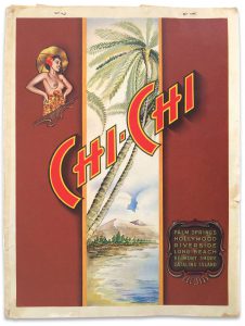 1946 Chi-Chi Club menu cover