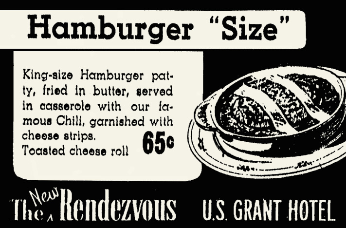The U.S. Grant Rendezvous San Diego Hamburger Size recipe