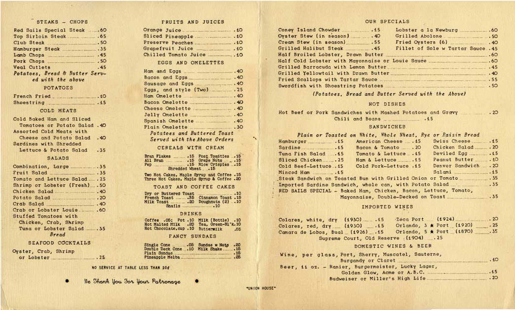 1930s-red-sails-inn-menu