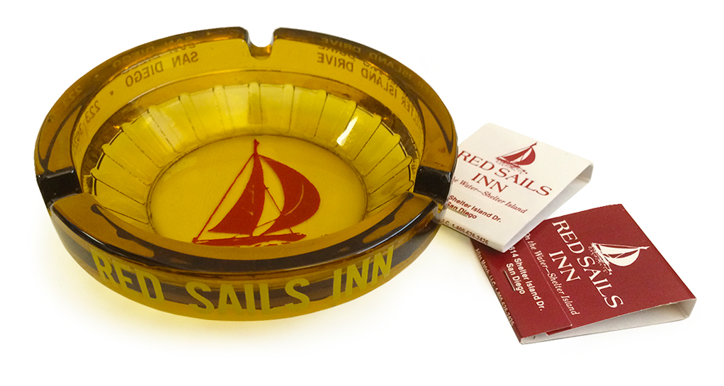 Red Sails Inn ashtray and matches