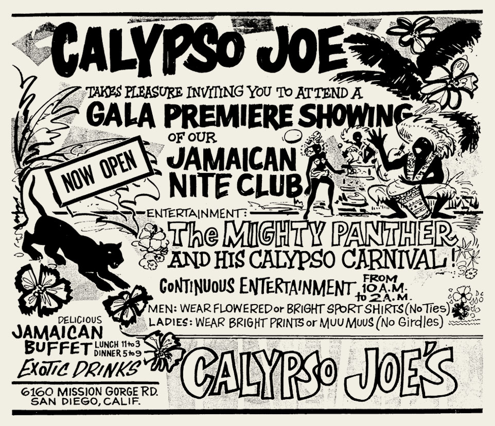 Calypso Joe's ad