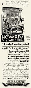 Matt Howard's cafe ad