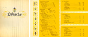 1959 Lubachs menu
