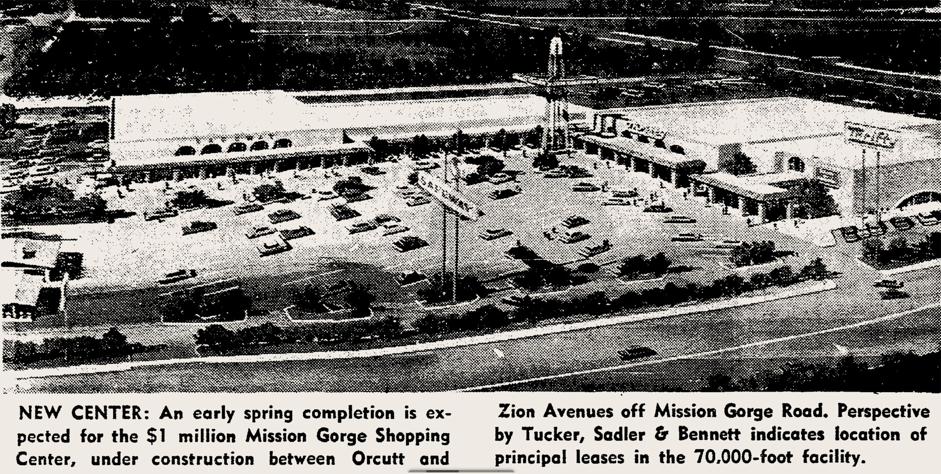 Mission Gorge Center rendering, 1967