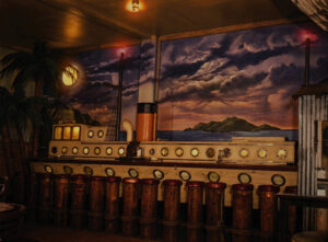 A color recreation of The Tropic Cafe interior, 1939.