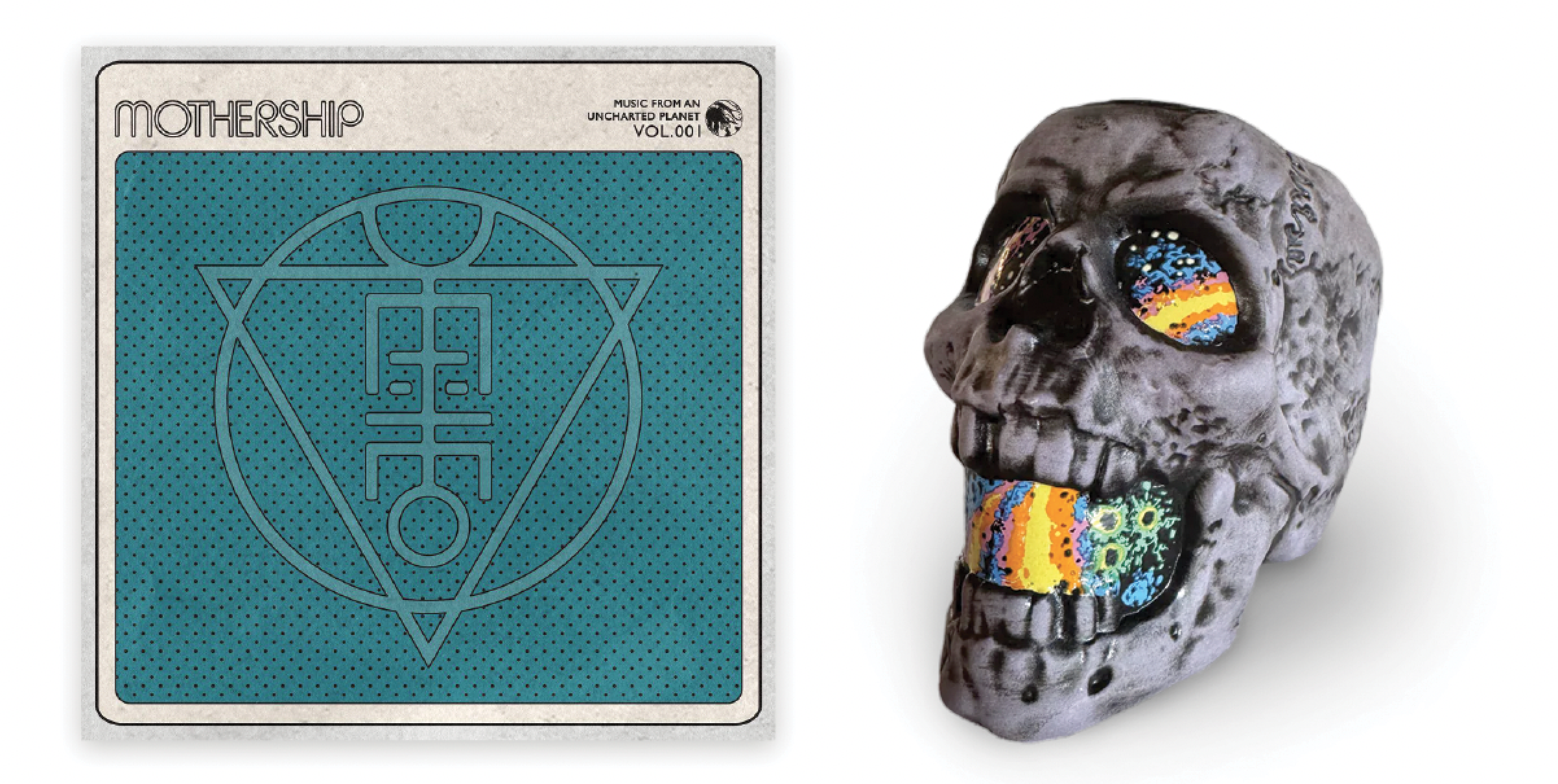 Mothership vinyl, skull mug