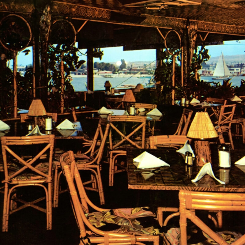 Postcard view of the Tahitian Sky Room Christian's Hut Balboa, 1950s.